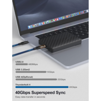 QGeeM Kabel Data USB4.0 Tipe C 240W(48V/5A) Pengisian Cepat 40Gbps 8K 60Hz Kompatibel Thunderbolt4/3 dengan Audio Tampilan Digital
