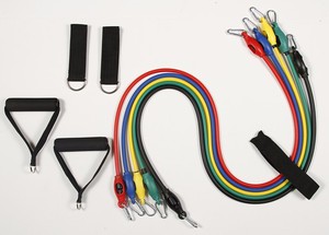 Ensemble de 11 bandes de résistance avec ancre de porte, poignées et sangles de <span class=keywords><strong>cheville</strong></span> pour la physiothérapie et les entraînements à domicile - Product Image 4
