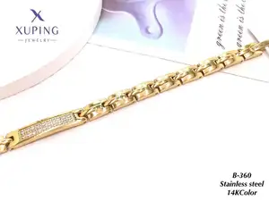 B-240 Xuping gelang fashion wanita penjualan laris gelang baja tahan karat warna emas 14k kualitas tinggi untuk hadiah