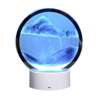 Sablier en verre LED 2026, design Art Déco rond, sable dynamique 3D pour la décoration intérieure de bureau