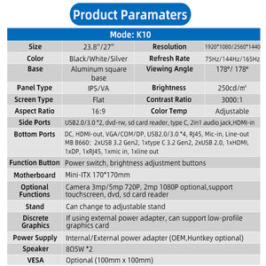 Computadora Todo en Uno WANDONG 2026 de Fábrica, PC para Juegos Completa con Pantalla FHD de 23.8''/27'', Core I5 I7 - Product Image 6