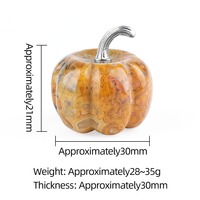 Figurine de citrouille en pierre précieuse de 30 mm, mini statue de citrouille sculptée en jade jaune, ornements pour la décoration d'Halloween à la maison