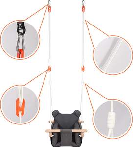 Siège de balançoire <span class=keywords><strong>suspendu</strong></span> en bois <span class=keywords><strong>pour</strong></span> bébé en <span class=keywords><strong>toile</strong></span> de coton - Product Image 5