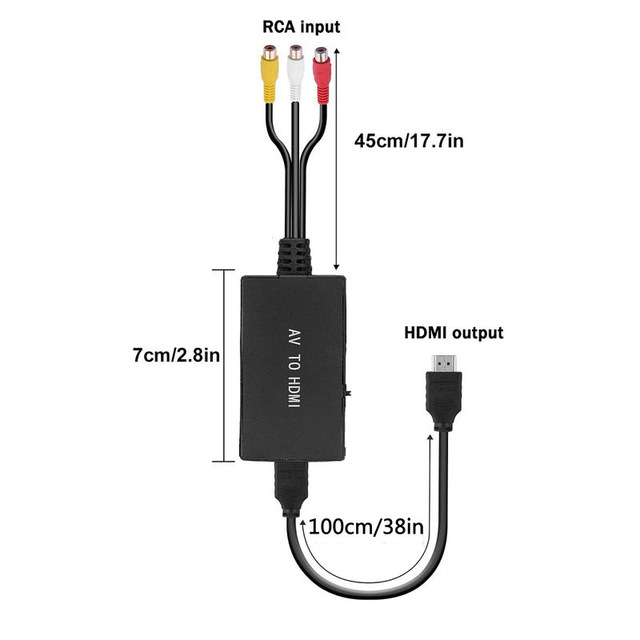 ZOWIE 1080P AV to for Converter with Plastic Housing and 1-meter Cable