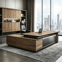 Bureau de direction de luxe moderne en bois avec tiroir, mobilier de bureau pour PDG