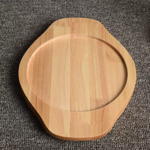 Alfombrilla aislante de calor de madera, forma redonda irregular, para olla de piedra, arroz, teppanyaki, base antiescaldante, bandeja, salvamanteles - Product Image 1