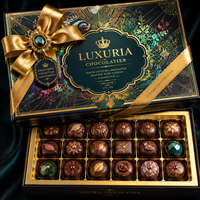 Artisan Chocolate Treasures Signature Collection Maßgefertigte Recycelbare Kunstpapier-Geschenkbox - UV-Beschichtete Exquisite Sortierte Delikatessen