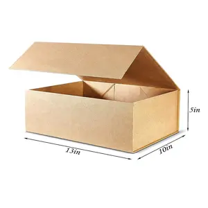 Kotak kartu hadiah lilin kertas kraft kaku kardus ramah lingkungan kemasan lipat grosir kotak kertas kraft