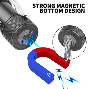 P8 LED ไฟฉายขนาดเล็ก 7 ซม. พร้อมแม่เหล็กและคลิปหนีบปากกา ไฟหน้าแบบพกพาแบบชาร์จไฟได้ - Product Image 3