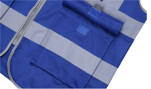 เสื้อกั๊กนิรภัย Hi VIS สีฟ้ามีกระเป๋าและซิปสามารถปรับแต่งโลโก้ได้ใหม่ล่าสุดเสื้อกั๊กนิรภัย Hi VIS มีซิปกระเป๋า - Product Image 6
