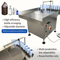Désordonneur automatique de bouteilles rondes adapté à diverses tailles de bouteilles, plateau tournant rotatif pour bouteilles en plastique PET, en verre et en pot