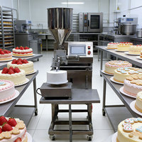 Machine à enrober les gâteaux et les crèmes entièrement automatique et puissante de 1000W ZD200-FB avec fonction d'aspiration inversée, pression d'air de 0,5-0,7Mpa