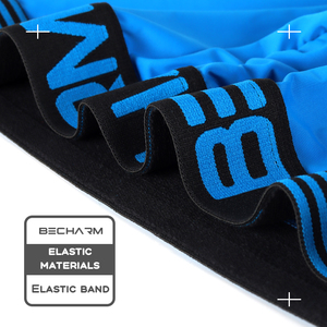 Boxer Lunghi da <span class=keywords><strong>Uomo</strong></span> in Nylon, Slip Sportivi Tinta Unita, Set di Slip Blu <span class=keywords><strong>Sexy</strong></span>, <span class=keywords><strong>Abbigliamento</strong></span> Intimo Monocolore - Product Image 3