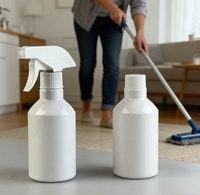Bouteille en plastique noire ronde réutilisable de 250 ml, 300 ml, L, 500 ml, 16 oz avec pulvérisateur à gâchette pour nettoyage automobile et brume fine, vente en gros pour animaux de compagnie