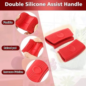 2 protectores de silicona antideslizantes y resistentes al calor para asas de ollas y sartenes de hierro fundido - Product Image 5