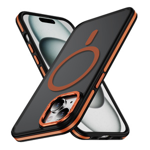 Custodia per telefono IP17 Pro Max serie <span class=keywords><strong>Cloud</strong></span> bicolore con anello magnetico effetto pelle e pulsante hardware per fotocamera, compatibile con IP15 PLUS - Product Image 5