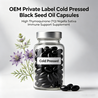 Complément d'huile de cumin noir riche en antioxydants - Capsules végétaliennes de Nigella Sativa pressées à froid pour la vitalité et le bien-être OEM