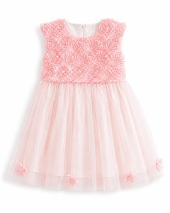 Vestido de Tul con Rosetas 3D para Bebé Niña, con Falda Rosa, para Momentos Especiales - Product Image 2