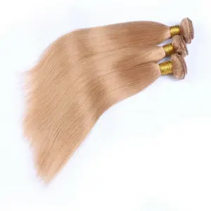 Free shipping to Brazil human hair bundles pure color 27 100% raw indian virgin hair hair extensions ombre pure color#27
