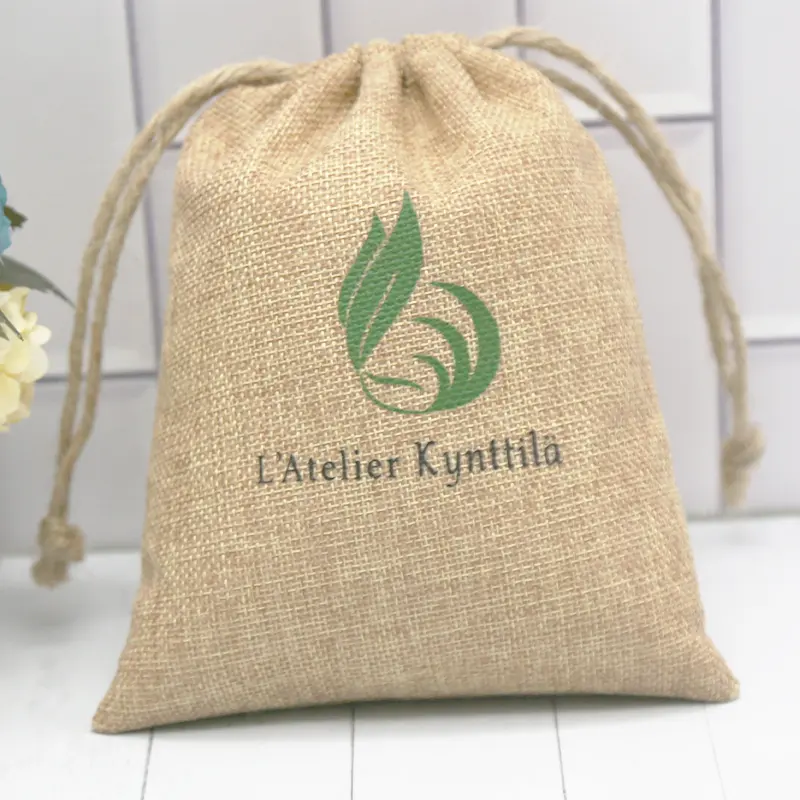 Burlap Drawstring Jute Gift Gunny Pouch Wholesale Online Reusable Bags With Logo Soft Pouch Packaging 100% Cotton Gift Craft