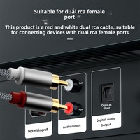 Câble audio double RCA en cuivre, deux entrées deux sorties, pour DVD, TV, mixeur, amplificateur, haut-parleurs
