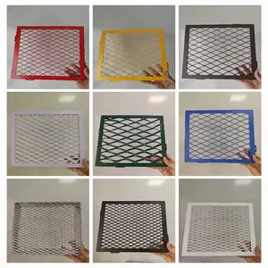 Aluminum PVC Coated Expanded Metal Roofing Zinc Coat Corrugate Steel Mesh Sheets For Indoor Roof Decorative Mesh