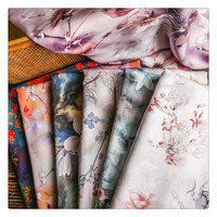 Tissu textile en polyester spandex tissé avec impression numérique de fleurs en papier lisse doux pour robes de fantaisie musulmanes