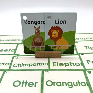 Tarjetas de aprendizaje de inglés para la educación temprana, tarjetas cognitivas con palabras en inglés sobre animales del zoológico, gran venta. - Product Image 3