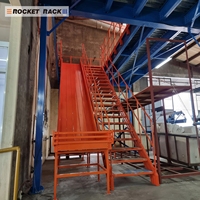 Estanterías Industriales Resistentes para Entrepisos, Estanterías de Acero de 4 Niveles, Capacidad de Carga de 500 kg/m², ROCKET RACK