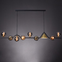 Lampes suspendues créatives de luxe minimalistes à une seule ligne en verre pour restaurant, bar, design noir pour salle à manger, bar