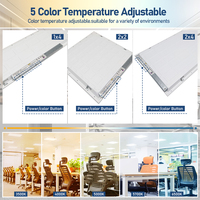 Lámpara Cuadrada 2x4 de 5CCT con Potencia Seleccionable, 120X60, Panel LED Plano Comercial Delgado Empotrable en Techo 60X60, Stock en EE. UU.