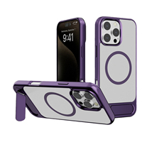 Nouvelle Coque de Téléphone Magnétique en Alliage Coloré avec Béquille Inclinée pour iPhone 16 Pro Max, Antichoc et Support Magnétique, Design 2025