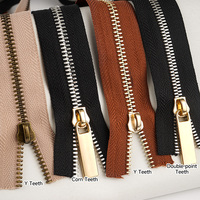 5 # or dents métal fermeture éclair fournisseur haute qualité 5 # métal Zip rouleau personnalisé métal fermeture éclair bande pour sac vêtement sacs à main vêtements