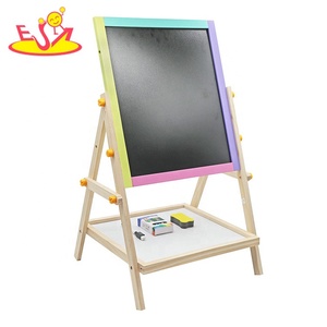 لوح رسم خشبي مزدوج الوجهين قابل للتعديل للأطفال مع مسح جاف & سبورة W12B048B - Product Image 2