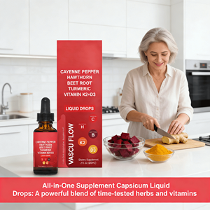 Gocce Orali di Pepe Cayenne per Adulti con Bacche di Biancospino, Vitamina D3, K2, Barbabietola e Curcuma - Product Image 2