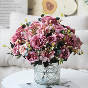 Ramo de Peonías y Rosas Artificiales, Flores Artificiales para Decoración del Hogar, Bodas, Arreglo Floral Artificial Duradero y sin Mantenimiento - Product Image 2