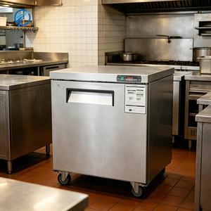 Refrigerador comercial de mostrador de una sola temperatura con termostato digital, enfriamiento ajustable, apagado automático y ruedas para delicatessen y cafetería - Product Image 5