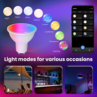 Lampu LED LangYeao Matter Dimmable 16 Juta Warna WiFi Kontrol Suara Kontrol Aplikasi Bohlam Pintar GU10 Listrik untuk Rumah