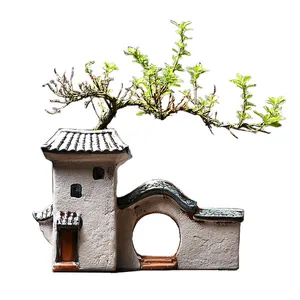 Hot Selling accept custom Ancient Building ceramic flower pots & planters outdoor small flower pot