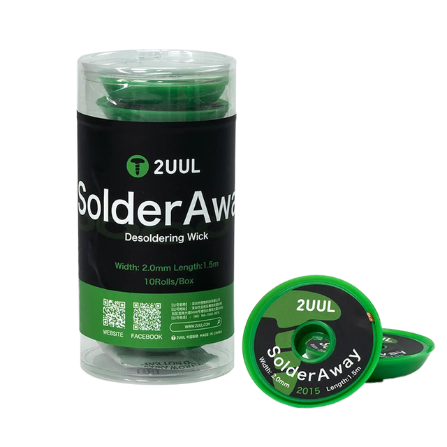 2UUL DW11 Industrial ODM Solder Away Desoldering Wick 10 Rolls/BOX Mobile Phone PCB Motherboard Welding Clean Desoldering Braid