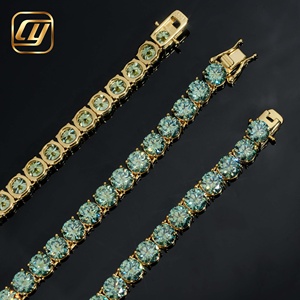 Cadena de tenis de lujo chapada en oro de plata 925 con moissanita de 6.5MM, corte brillante y engaste de garra, estilo hip hop, collar de aniversario - Product Image 4