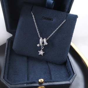 Lilia 100% 925 argento sterling geometrico intrecciato di stelle collana con ciondolo lucente catena collo CZ per le donne ragazze regali - Product Image 5