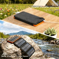 Batterie de secours solaire Alecter pour prévention des catastrophes 25000mAh ABS avec charge sans fil QI, prise AC et lampe LED extérieure 100LM APH-PB03