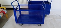 Caddie-carrito de malla de acero de 4 lados, carrito de malla con media apertura