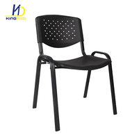 Chaise de bureau en plastique pour visiteurs, avec cadre métallique, dossier perforé respirant, empilable, pour formation du personnel et salles de réunion