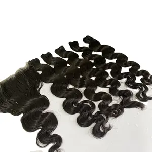 Mèches péruviennes naturelles, cheveux bruts, 13x6 HD, Lace Frontal, Body Wave, avec Lace Closure, 100% - Product Image 1