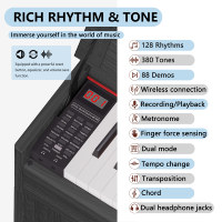 KIMFBAY Music Keyboard Digital Piano 88 Keys Piano Digital Piano 88 Weighted Key Keyboard Instruments