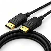   Câble 1.4 4K 144Hz 32.4Gbps plaqué or avec poignée ergonomique pour moniteur, téléviseur, PC, ordinateur de bureau, projecteur, jeux