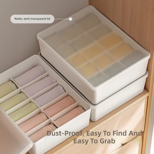 LANZYLO <span class=keywords><strong>Organizer</strong></span> Pakaian Minimalis Modern, Pembagi Laci untuk Celana Dalam, Kaus Kaki, BH dengan Kotak Penyimpanan Plastik Bersekat di Lemari - Product Image 3
