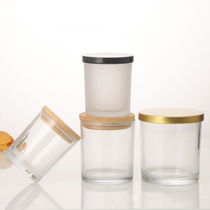 Bán buôn tùy chỉnh lớn nhỏ độc đáo gốm rõ ràng <span class=keywords><strong>Frosted</strong></span> Đen rỗng Kính hổ phách container nến lọ - Product Image 4